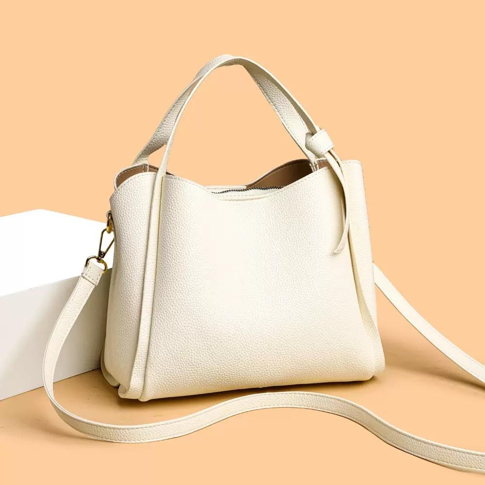 Retro Mode Einfache Neue Textur Große Kapazität Schulter Tasche frauen Handtaschen Tragbare Messenger Eimer Tasche