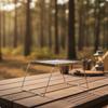 Tragbarer Trapezoid-Grillrost Verstellbarer faltbarer Grill mit Ständer