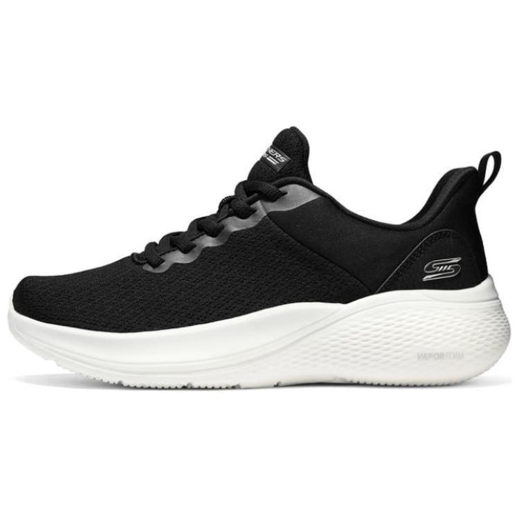 Skechers Нескользящие дышащие низкие кроссовки для бега женские кроссовки Черный Белый 117551-BLK