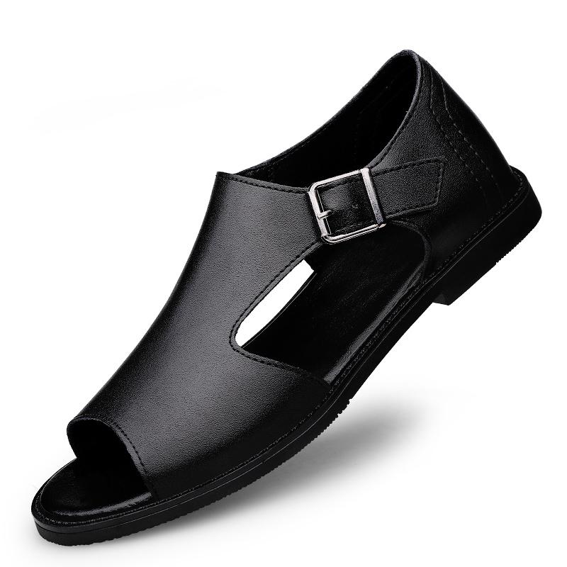 

Модные сандалии из натуральной кожи Мужские Модные Ажурные Повседневные Туфли для Бизнеса Мягкая Подошва Комфорт Пляжные Кожаные Плоские Дизайнерские Мужские Сандалии 37