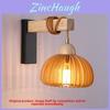 Pumpkin Shape Wooden Wall Light With Led Bulb And Contemporary Design For Home Bedroom And Lounge
