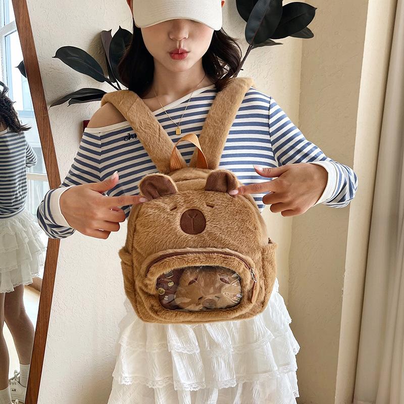 Novelty Plush Backpacks Cartoon Bag With Adjustable Shoulder Strap Cartoon Rucksack Girls School Bag Travel Daypack