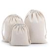 Cotton Linen Drawstring Canvas Bag, Single Layer Breathable Storage for Sundries