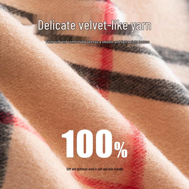 Premium British Plaid 100% Wool Scarf & Shawl