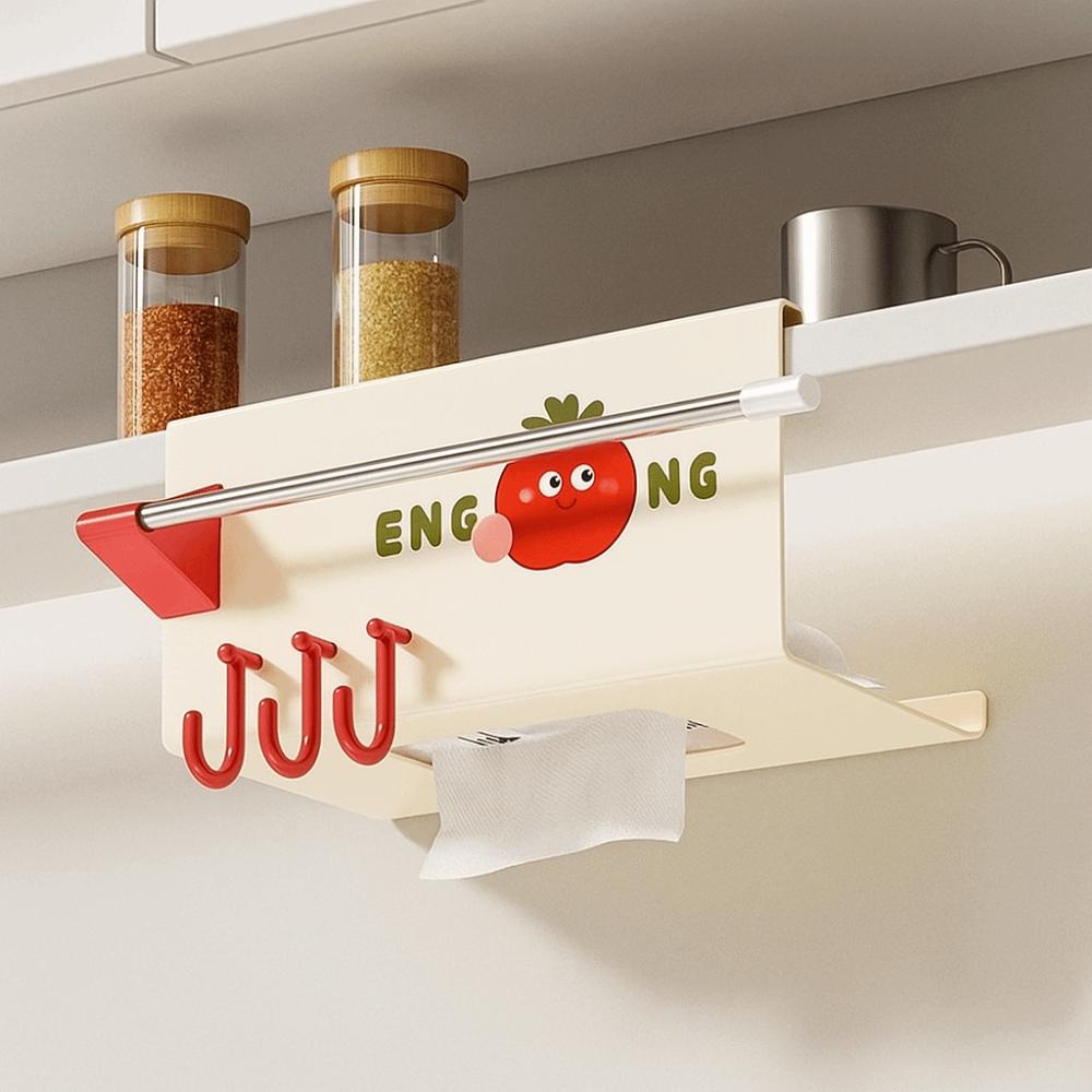 Large Capacity Upside-Down Paper Towel Rack Plastic Cling Film Holder Face Towel Holder Kitchen