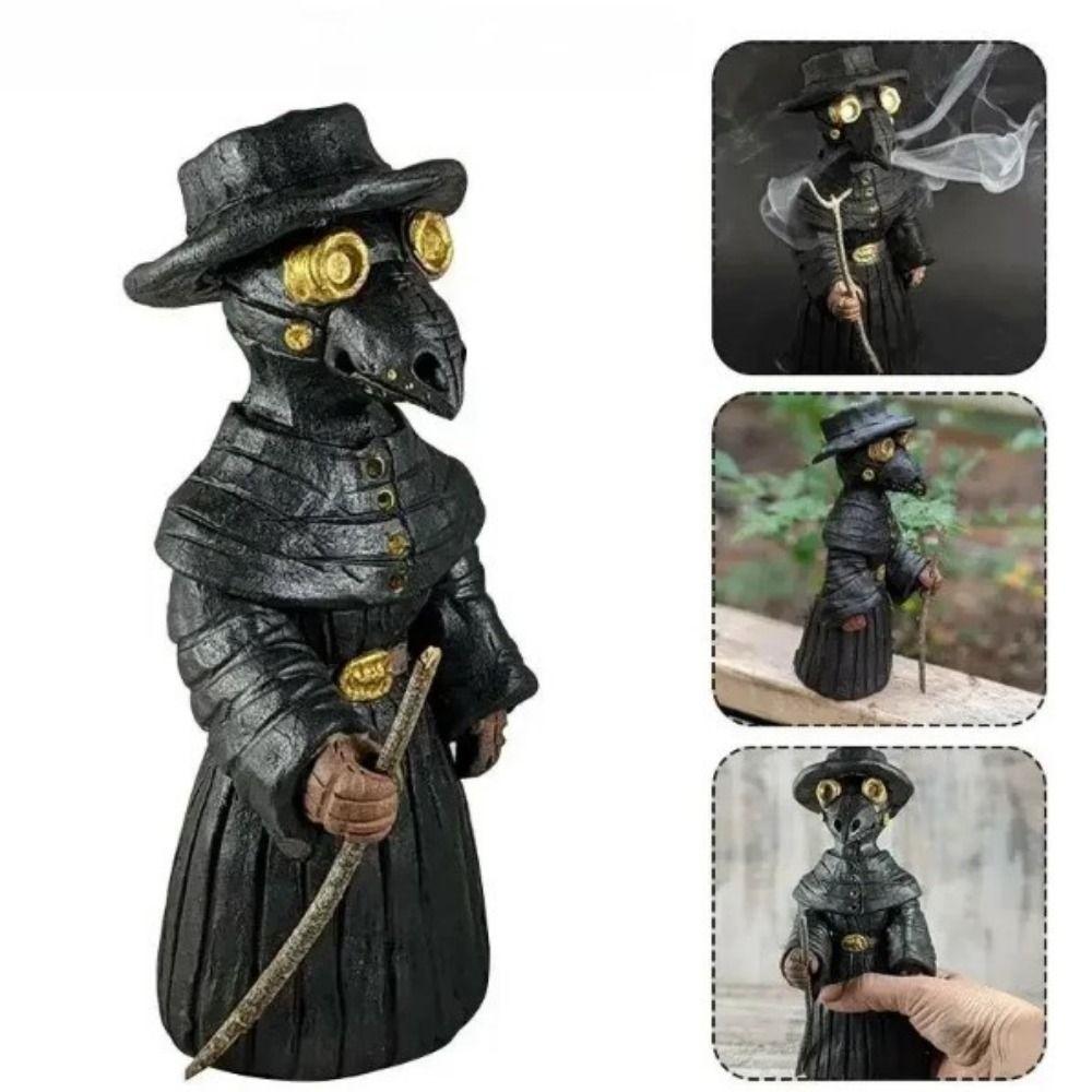 3D Crow Incense Container Handmade Resin Crow Ornaments Halloween Crow Statue  Aromatherapy