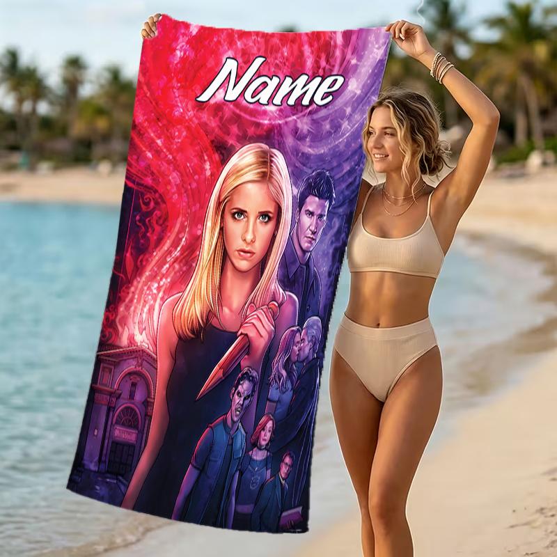 Customizable personalized beach towels Buffy the Vampire Slayer themed designs.Suitable for the beach, yoga, sports;ideal as beach accessories