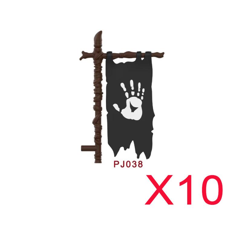 MOC Mediaeval Times Building Blocks Orc Mounts Wolf Flags Army Soldiers Character Accessories Bricks Animal Toys Gifts R064 DIY