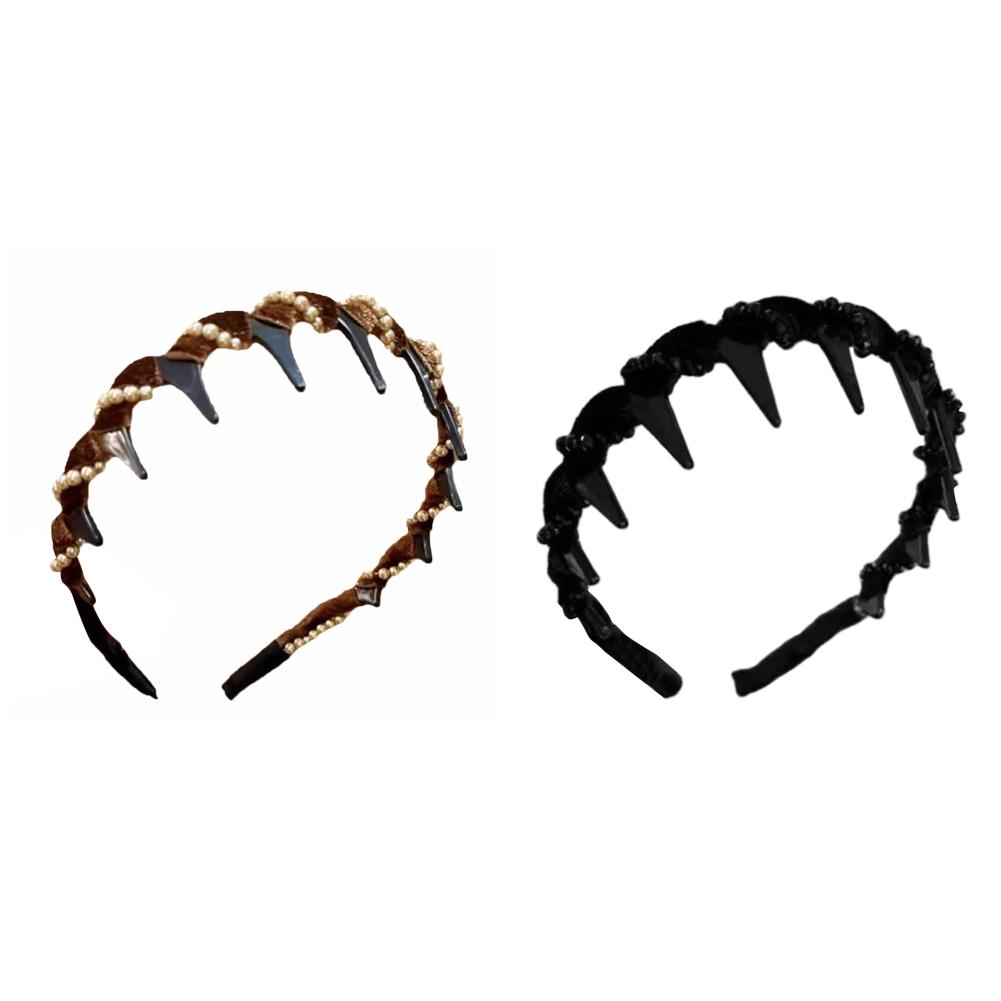 Velvet Sparkling Diamond High Cranium Hairband Wave Hair Hoop for Women Anti-Slip Toothed Hairband For Women Hair Accessories