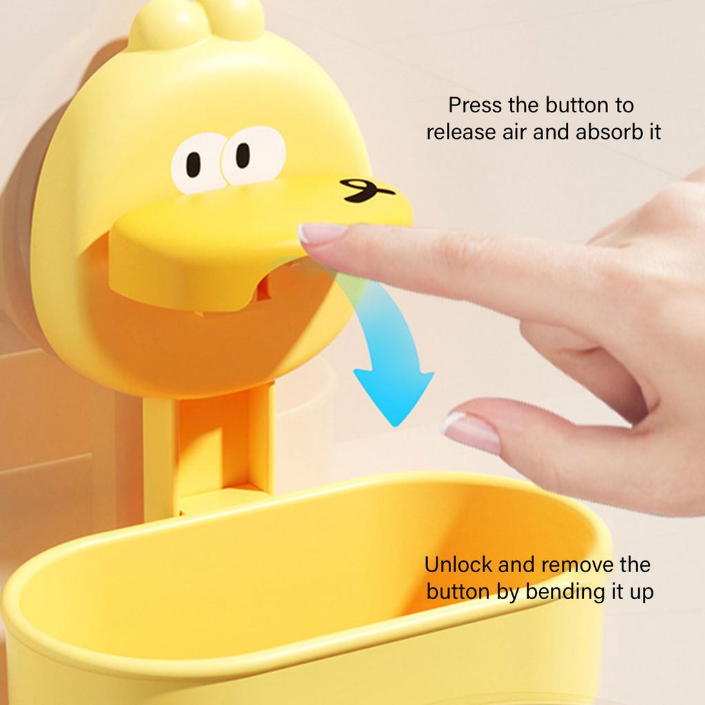 Kinder Badezimmer Zahnbürstenbecherhalter mit Saugnapf Aufbewahrungsregal Wandmontage Kein Bohren erforderlich Zahnbürstenständer