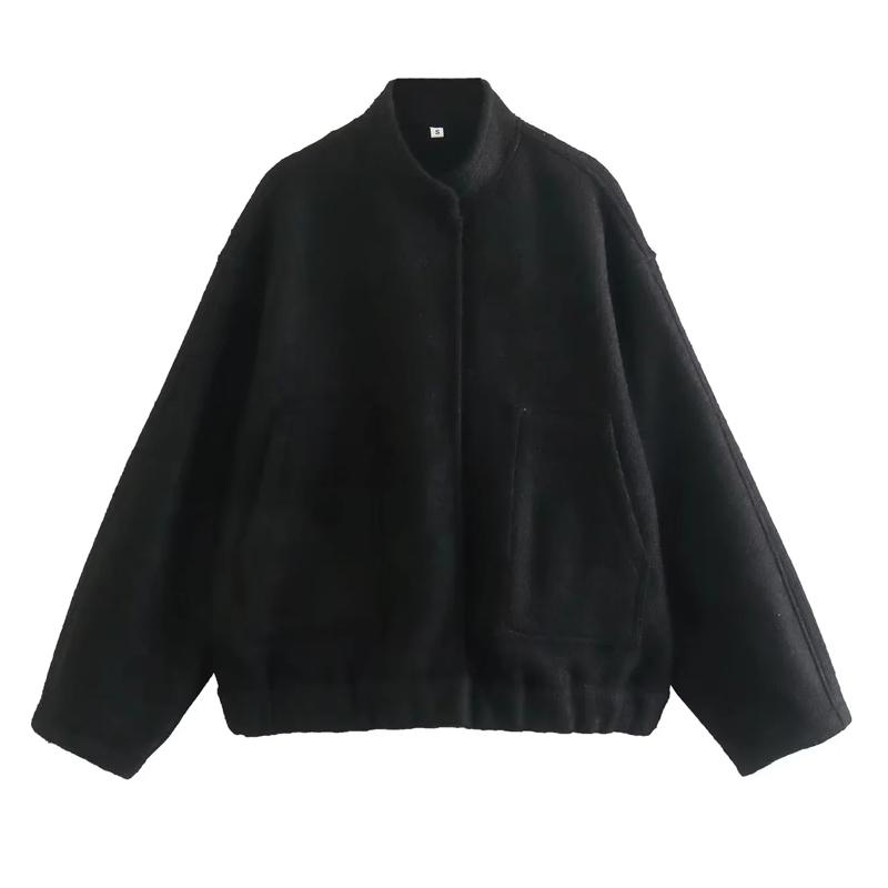 Woman Tweed Jacket Coat Fluffy Plush Jackets for Women Bomber Jacket Coat Autumn Winter Black White Demi-season Jacket