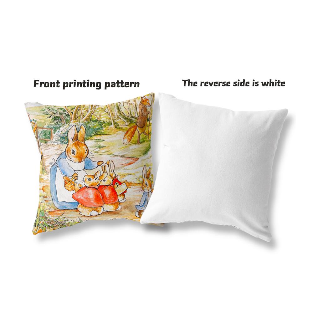 Cute Cartoon Rabbit Printing Series Pattern Pillowcase Square Pillowcase Home Office Decoration Pillowcase