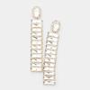 Shiny Colorful Rhinestone Long Drop Earrings Trendy Women Geometric Crystal Earrings Jewelry Accessories