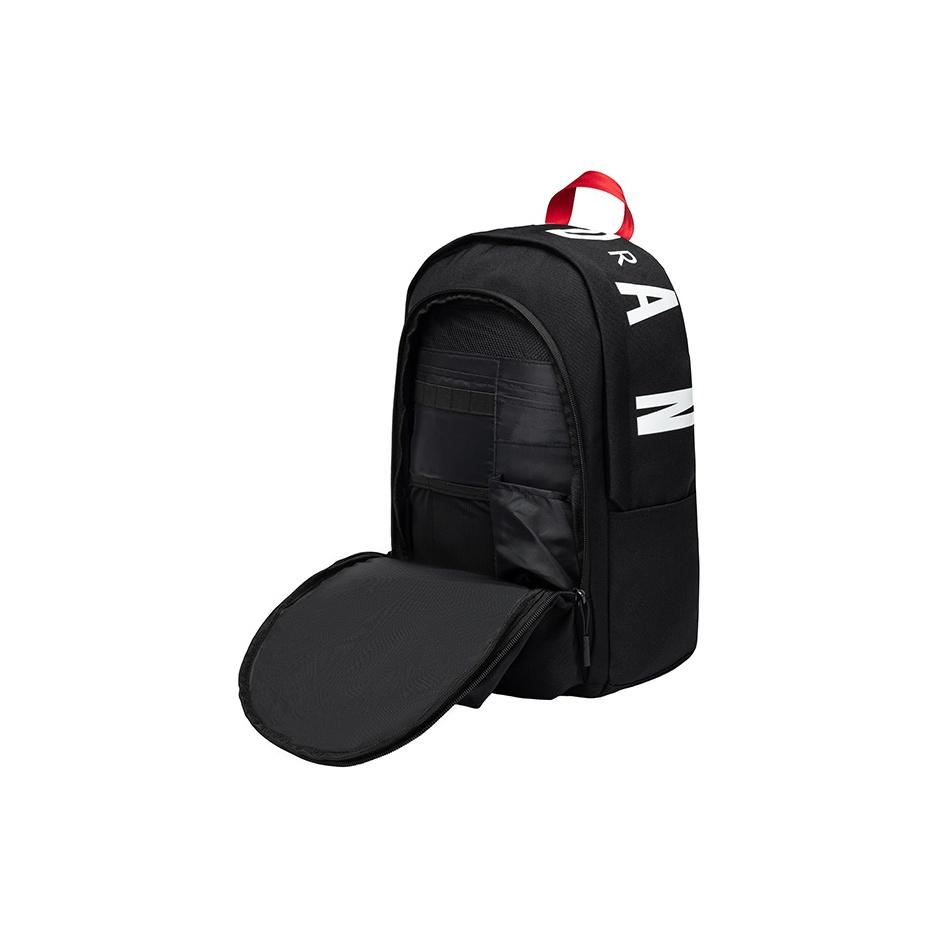 Jordan Velcro Badge Casual Fashion Polyester Medium Backpack Unisex backpack Black JD2533232PS-001