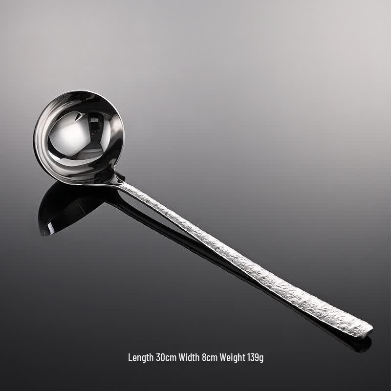 Qianxing 304 Stainless Steel Auspicious Cloud Egg-Shaped Soup Spoon Set