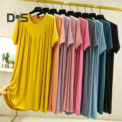 Pullover Lady Night Robe Short Sleeves Stylish Sleepwear Women Night Dress