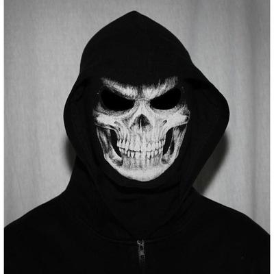 Halloween maska ​​kosca cosplay kostra duch smrť cosplay kostým kukla