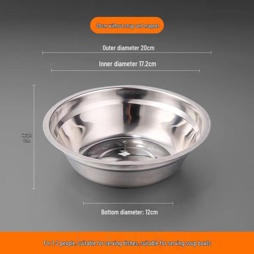 Verdikte Ronde Soep- en Rijstkom Set van Roestvrij Staal