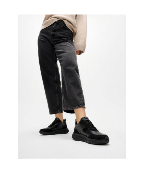 [FitFlop] Women s Sequin Suede/Leather Platform Sneakers - All Black FT59K2N035 30