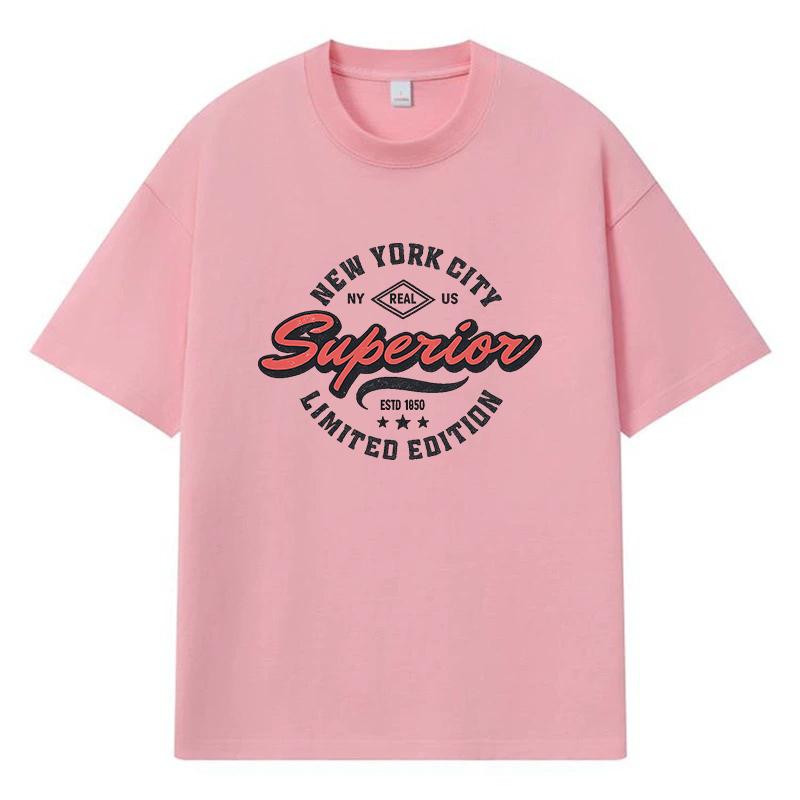 2026 New York City Printed Graphic Y2k Harajuku Streetwear 100% Cotton T Shirt Casual Oversized Summer Men T-shirt