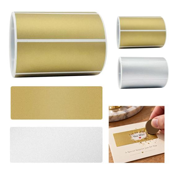 Office Privacy Gadgets Square Scratch-off Stickers Roll, Easy Peel Self-adhesive Labels, Creative Craft Materials Protection Cover Tags for