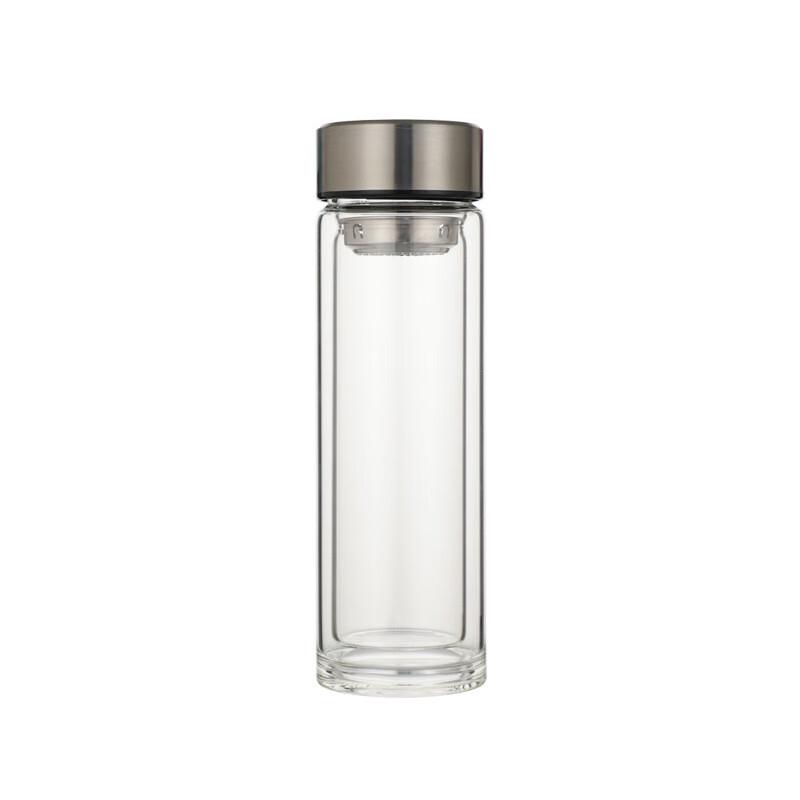 Double Wall Borosilicate Glass Tea Infuser Travel Mug
