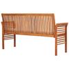 Banc de jardin - vidaXL - 3 places - Bois d'acacia massif - Coussin crème - Résistant aux intempéries