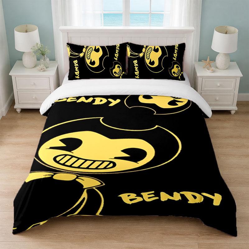 Bendy and the Ink Machine Bedroom 3Pcs Bedding Set Soft Bed Sheet Pillowcases Home Bedding Decoration