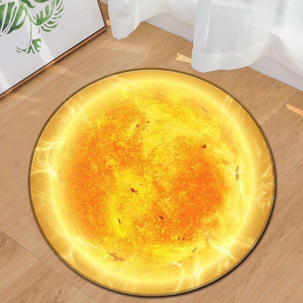 Round Carpet Moon Star Carpet for Living Room Galaxy Non-slip Mat Rugs Blue Decorative Floor Mat