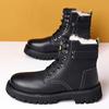 Mode Mode Kuhleder Plateau Herrenstiefel Designer Weichsohle Lässig Herbst Winter Baumwollschuhe Schwarz Motorradstiefel für Herren