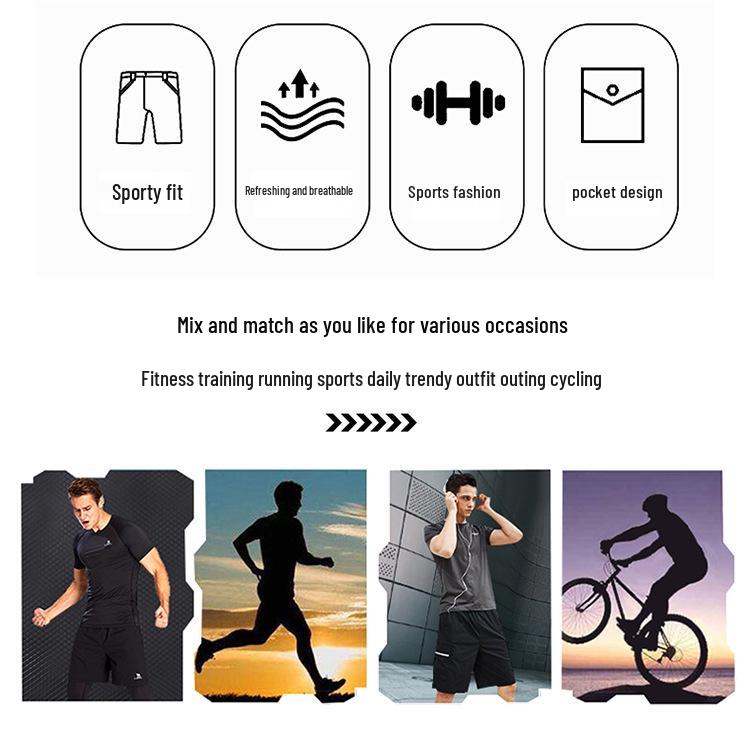 Men's Plus Size Quick-Dry Ice Silk Sports Shorts - Summer Casual Five-Point Running Shorts