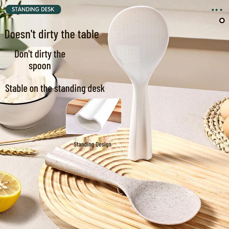 Silicone & Stainless Steel Stand-up Rice Paddle - High Temp Resistant & Non-stick