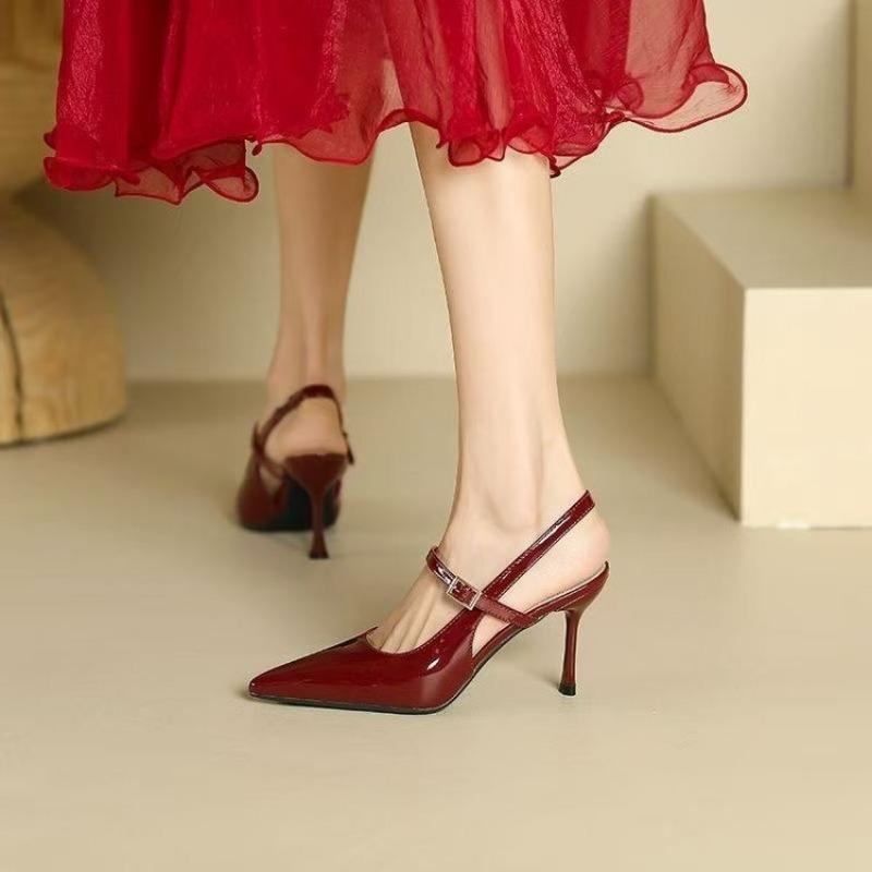 Fashion 2025 New Sandals Summer Designer Luxury Brand Sandals Women's Stiletto High Heels Elastic Band Women's Shoes Large 43