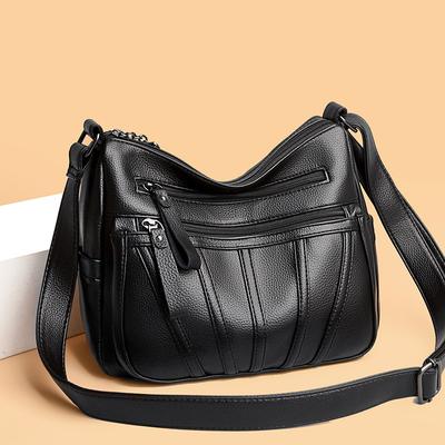 New Crossbody Purse for Women Ladies Soft PU Shoulder Bag Medium Handbag Fashion Tote Handle Satchel Large Capacity