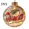 Festive Party Decorations Glowing Christmas Story Ornament, Light?Up Mini Holiday Scene Hanging Ball with Warm Gift Embellishments LED Light, Clear