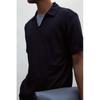 H M Collar T sHirT Regular fiT Navy Blue