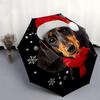 1pc Christmas Dachshund Ornament Umbrella with Plastic Handle,Suitable for All Seasons Home Travel Outdoor UmbrellaDD225