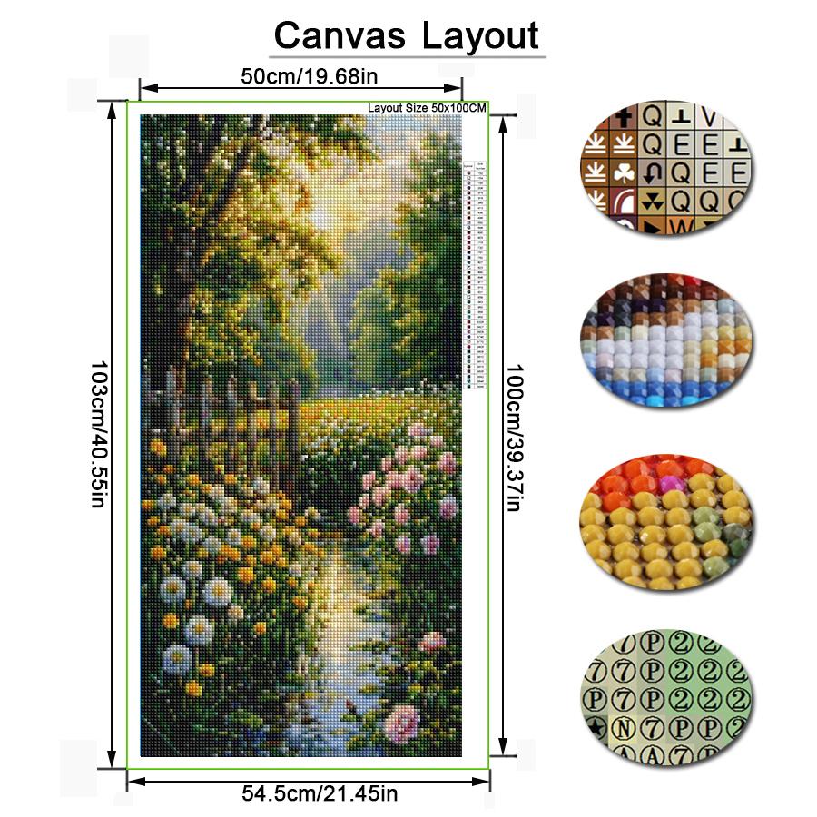 Colorful Flowers Forest Large Size Diamond Painting Natural Scenery Diy Full Square Round Drill Rhinestone Embroidery Mosaic Cross Stitch Kits