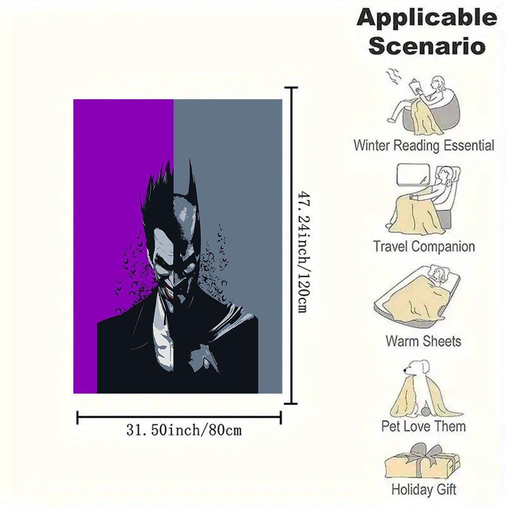 Batman vs Joker: The Ultimate Villain Face off T ShirtBlanket Flannel Throw Blanket for Sofa, Bed, Travel, Camping, Office, Couch, Chair