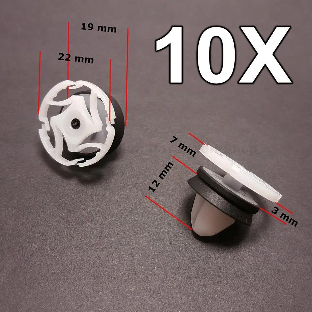 10pcs White Nylon Door Trim Panel Mounting Clips Fastener Kit Replacement For Peugeot 7703077476 Car Replacem Parts