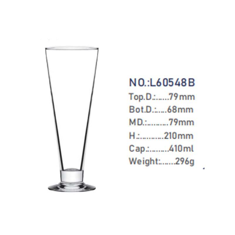 Tulpenförmiges Transparentes Getränkeglas – Hoher Stiel für Saft, Milchtee, Cocktails und Kaltgetränke.