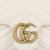 Gucci GG Marmont Gold Logo Distressed Quilted Leather Mini Crossbody Bag Women Bags White 476433-DSVRT-9022
