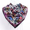 Ladies Daisy Large Square Scarves  New 90*90cm Spring Autumn Matt Satin Scarves Fashion Accessories Navy Blue Silk Scarf