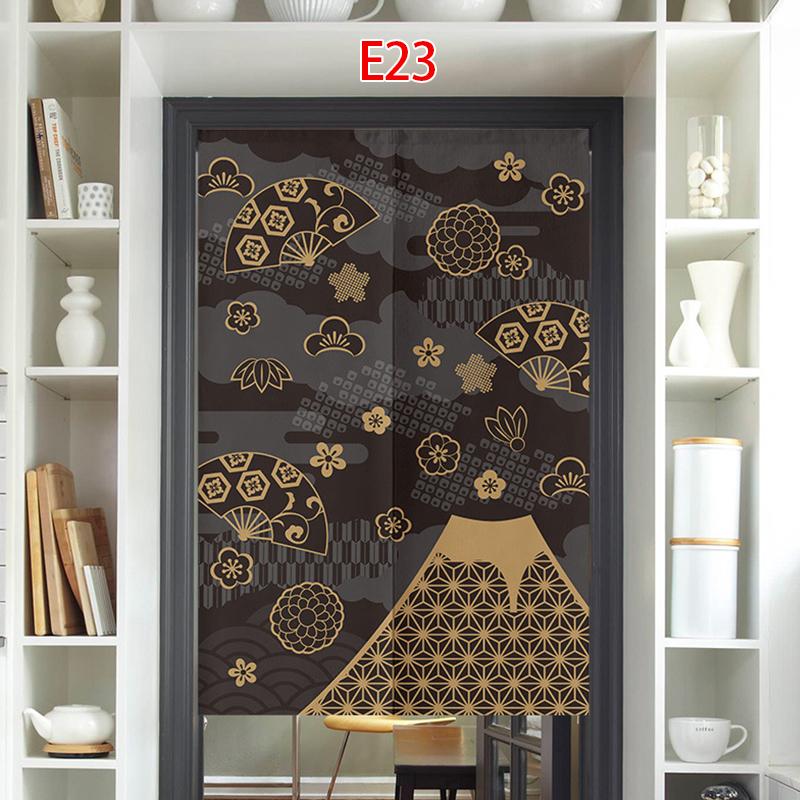 Cortina de Porta Estilo Japonês Algodão Linho Flor de Cerejeira Cortina Entrada da Cozinha Restaurante Decoração Noren Divisória Meia-cortina
