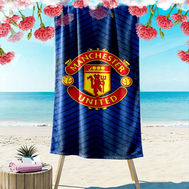 Manchester United F Print Beach Towel, Large Soft Quick Dry Towel for Beach Camping Swimming