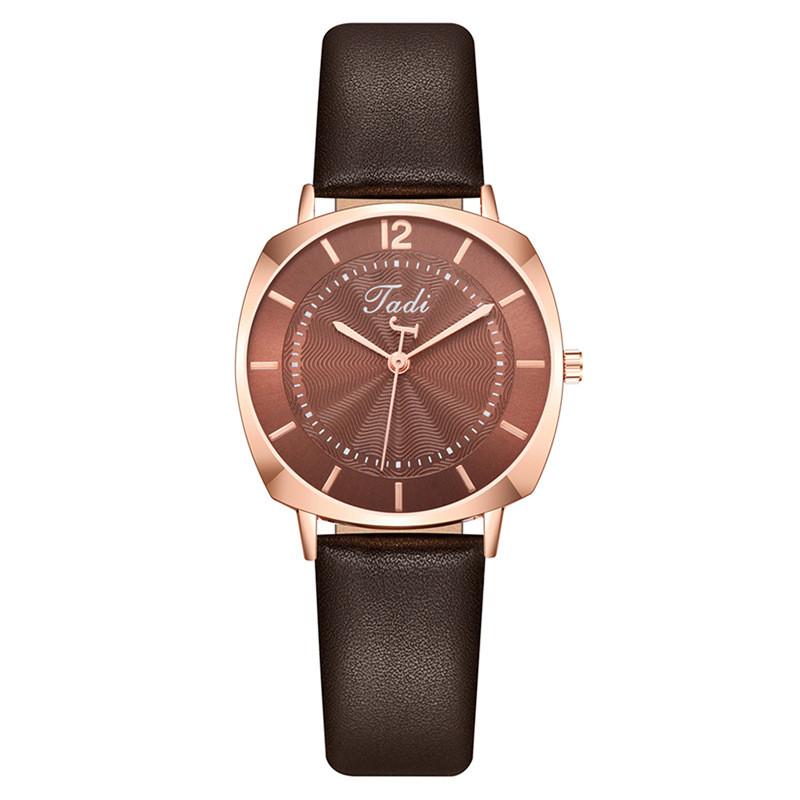 

Fashion Ladies Quartz Watch With Leather Strap And 24hour Indicator For Women коричневий