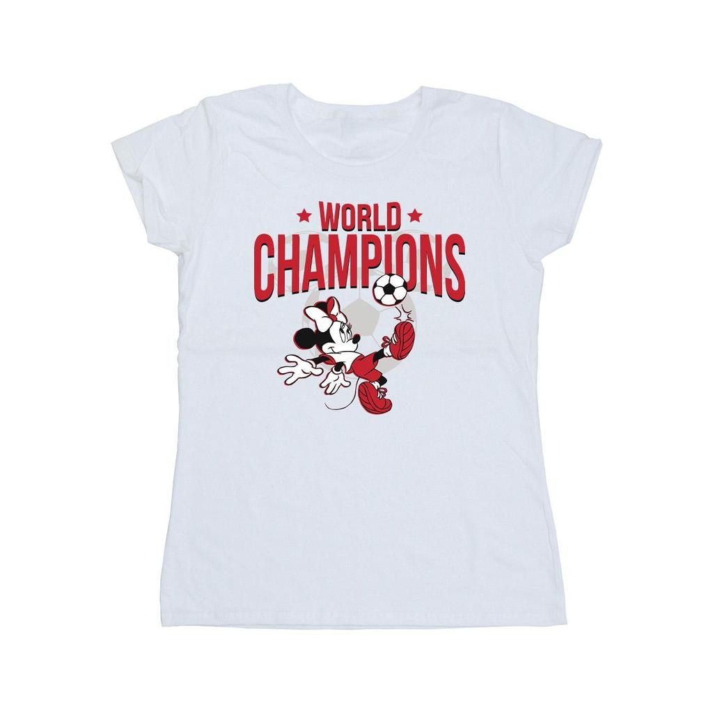 Disney Womens/Ladies Minnie Mouse World Champions Cotton T-Shirt