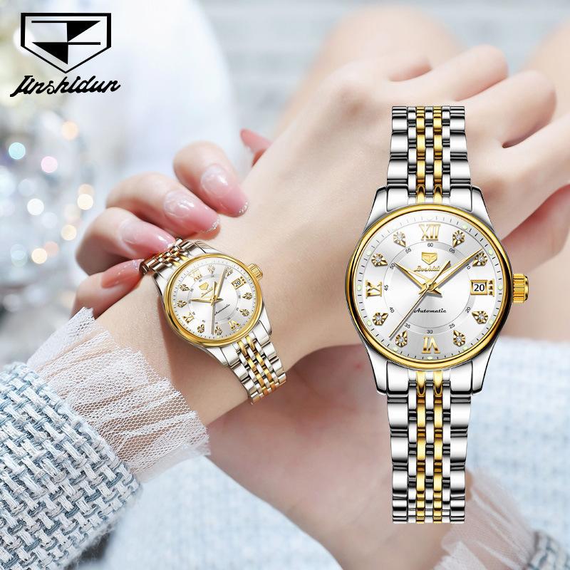 JINSHIDUN New Business and Leisure Ladies Watch Single Calendar Fully Automatic Mechanical Surface Luminous Waterproof High -end Watch