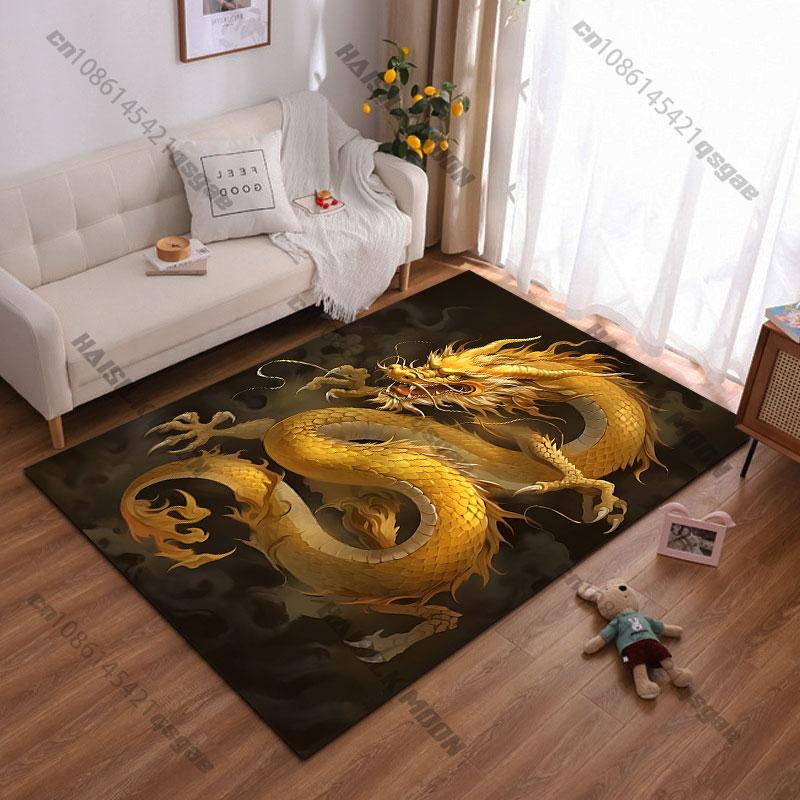 Golden dragon mystical power carpet Yoga living room room decor children's crawling mat doormat area rug games mat