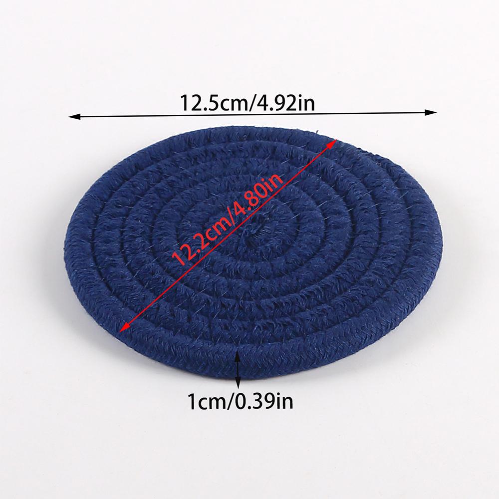 1PC Cotton Thread Cup Mat 12cm Round Coaster Knitting Table Mat Pot Holder Coffee Drink Tea Cup Woven Anti-Scalding Mat